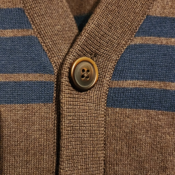 Vintage Tommy Hilfiger Brown With Blue Stipes Cardigan - Picture 4 of 7